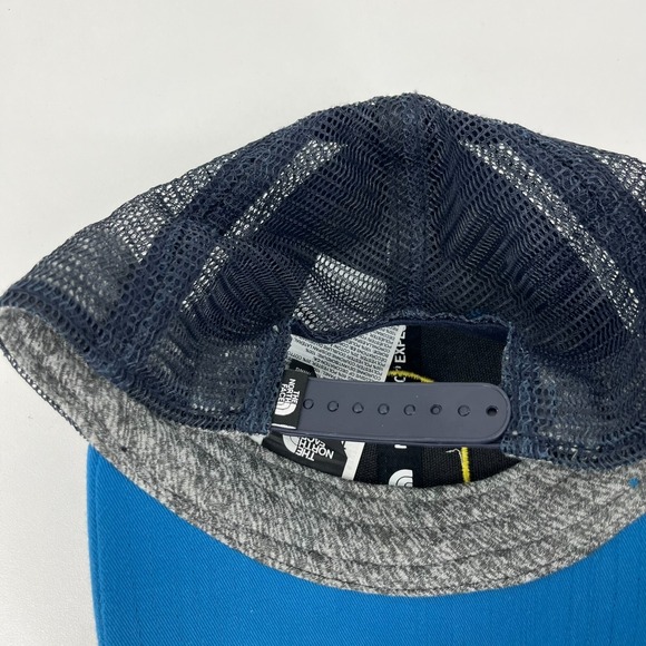 The North Face Snapback Hat Adult One Size Blue Patch Logo Trucker Mesh‎ - Picture 6 of 8